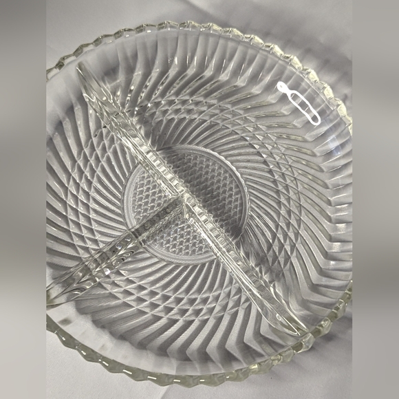 3 for $30 Vintage Indiana Glass, DIVIDED SERVING DISH, 1960's - Picture 3 of 3
